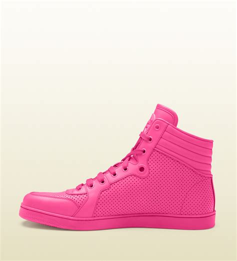 baby pink gucci shoes|pink Gucci sneakers high top.